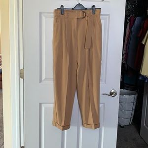 Topshop pleated pants- NWOT. Pleated & belted